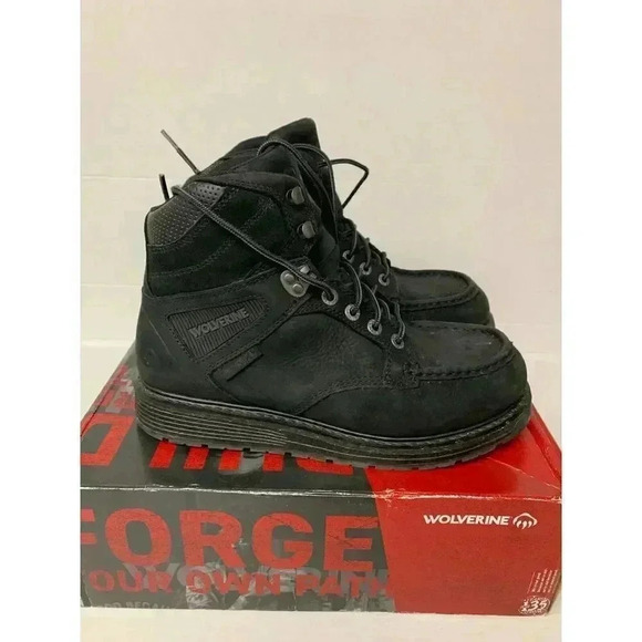 -363 Wolverine Waterproof Black Boots-US 10.5 Mens - Picture 4 of 6